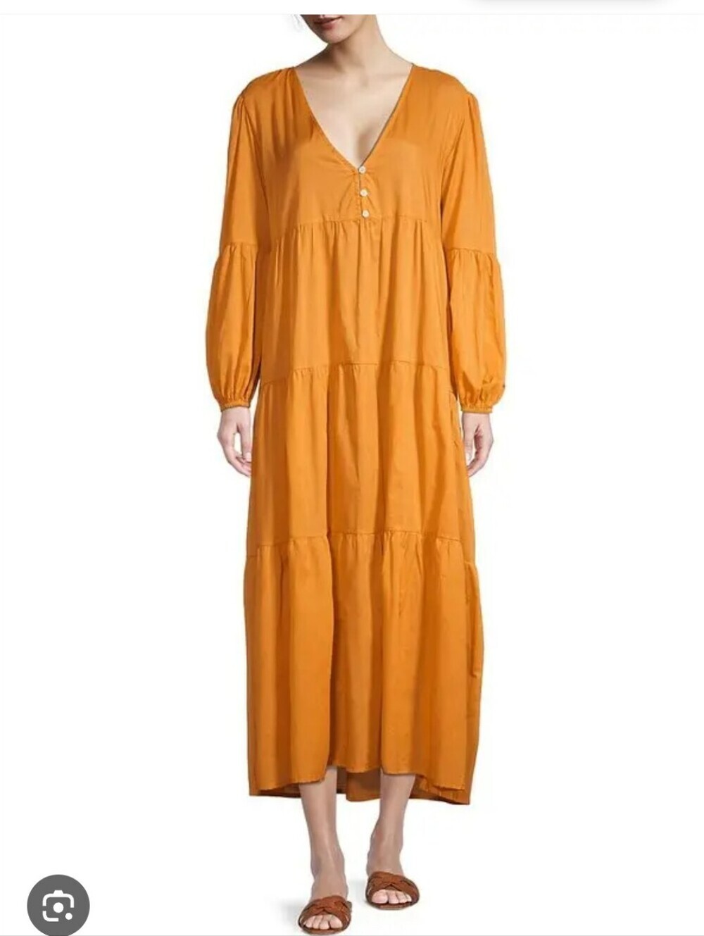 FAITHFULL THE BRAND | Frieda maxi dress V-neckline Mustard Yellow Sz 4